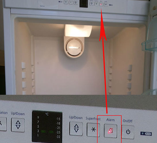 Почему на холодильнике горит красная лампочка